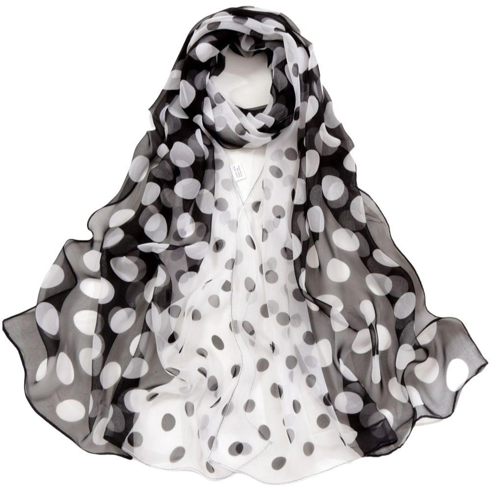 160CM Polka Dot Scarf Sunscreen Shawls Wraps Head Wraps New Women's Scarves  Air Conditioner Shawl
