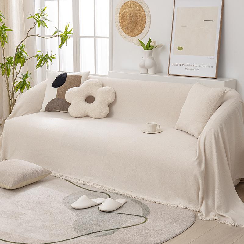 

Легкий роскошный однотонный современный простой приятный для кожи водонепроницаемый круглый чехол для дивана, чехол для полотенца, универсальное одеяло 180*130CM