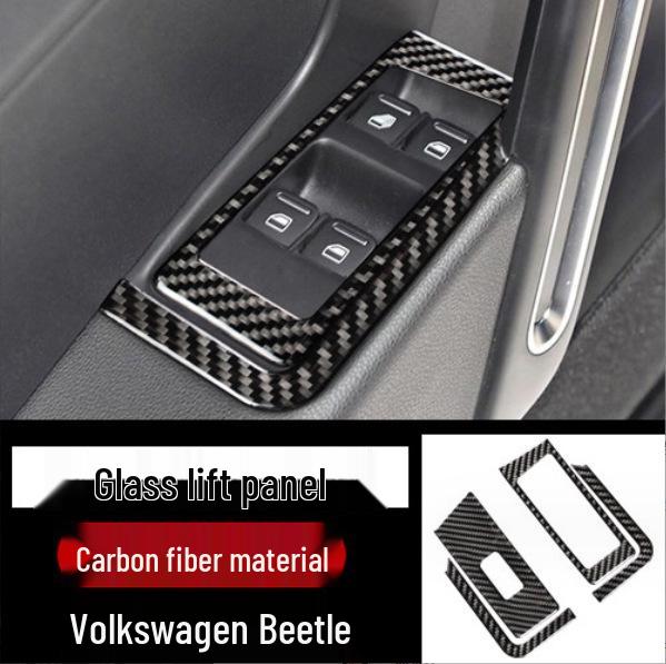 Carbon Fiber Interior Gear Shift Door Handle Patch for Volkswagen New Beetle Center Console
