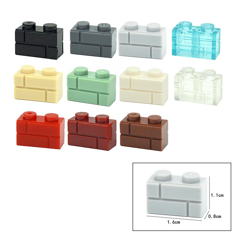 MOC City Thick Wall Figures Bricks 1x2 1x3 1x4 1+2 Dots Building Blocks Compatible 15533 98283 Educational House Contruction Toy