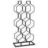 Black metal wine rack for 8 bottles, 23x48 cm
