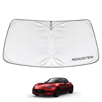 SAWAKAKI Sunshade for Mazda Roadster ND Series Custom Designed for Windshield Features Logo Sun Heat UV Heat Relief Compact Storage - - - Protection,