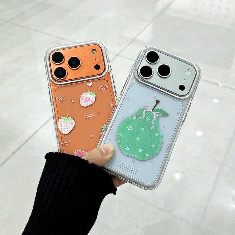 Creative Fruit Design Transparent Phone Case for Apple 17PRO and 15PROMAX - Star, Pear, Bow, Strawberry Design