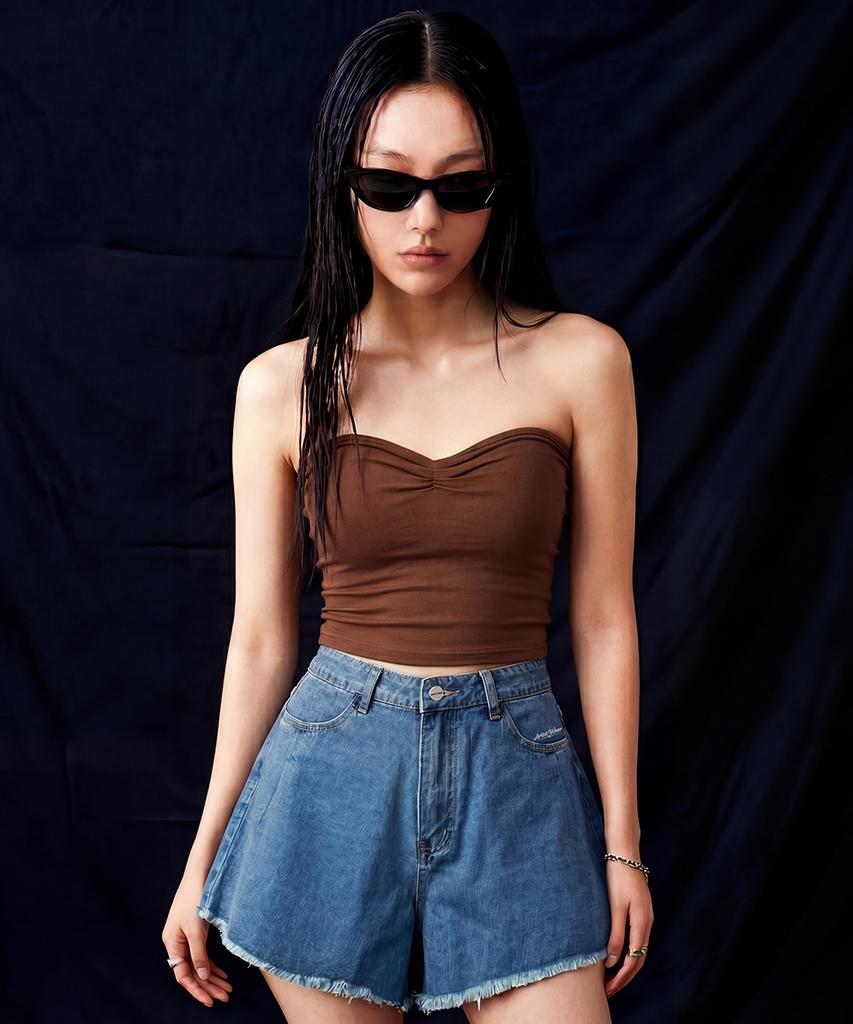 ARTISTWEAR [Atw] Flare Cut Off Denim Shorts