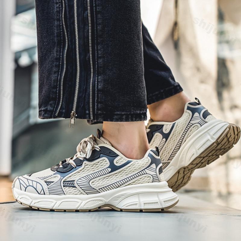 Fashion Men's Mesh Breathable Low Top Thick Soled Casual Sports Shoes 2025 Autumn Fashion Trend Versatile Comfortable Platform sneakers