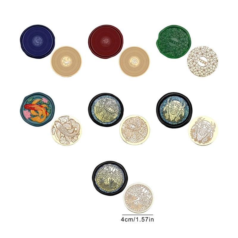 Vintage Seal Stamp Head Replacement, Embossed Sealing Stamp Head for Seal Envelope, Invitations Scrapbooking Decoration