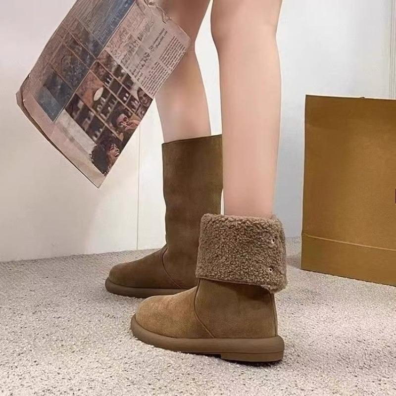 Thickly-lined and Warm Snow Boots, Short Boots for Women, New Style Shoes, Thick Heel, Sleeveless Boots