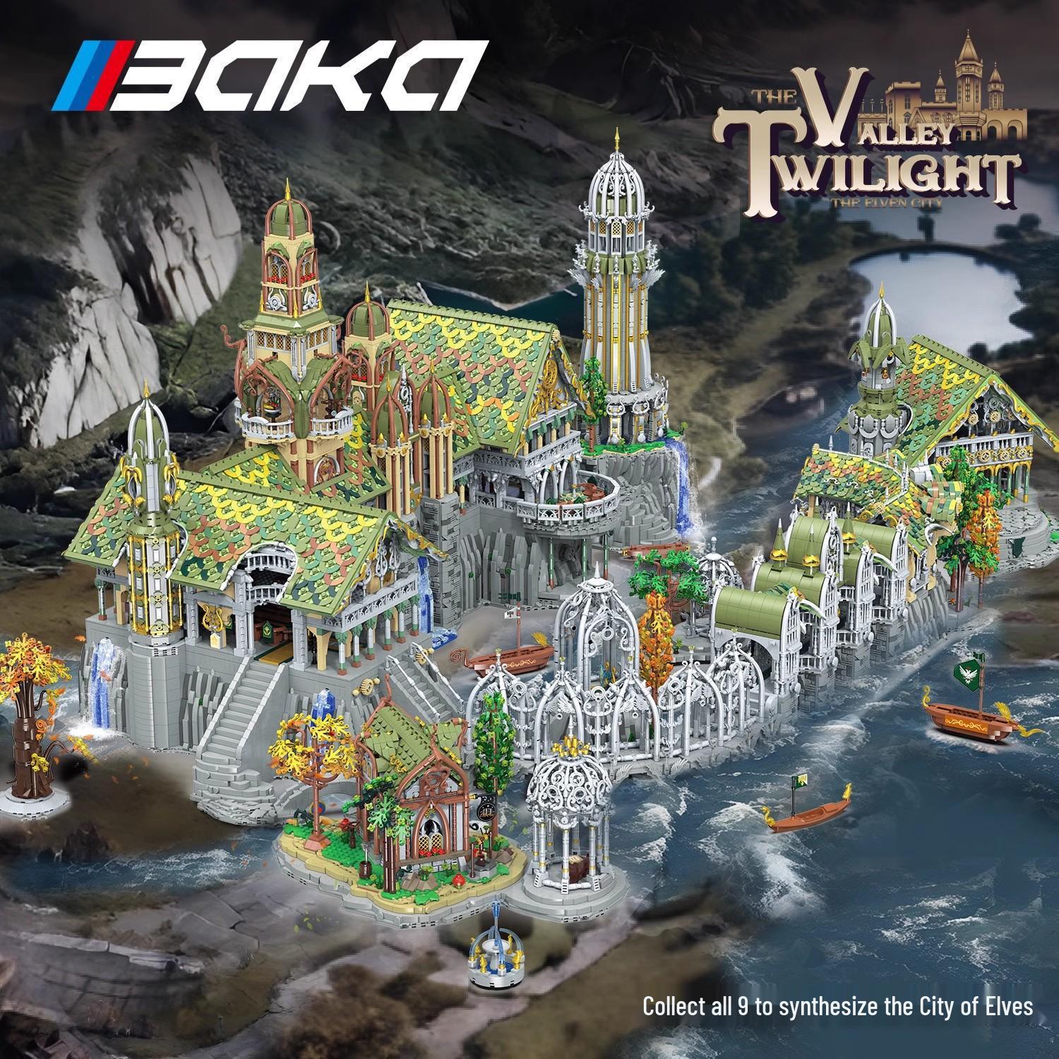 

City of Elves: Waterfront Hall Entrance Tavern Children s Building Blocks Model