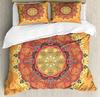 South Mandala Floral Bedding Set Vibrant Color Ornamental Illustration Duvet Cover Set Bohemian Mandala Lotus Design Quilt Cover