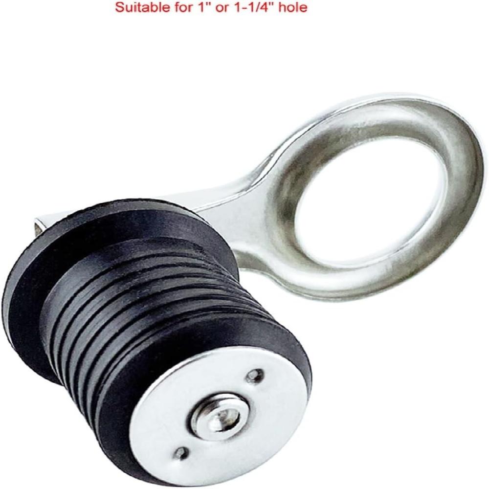 316 Stainless Steel Flip Style Drain Plug - Cam Lock Snap Tight Plug For Boat Hull, Livewell, Baitwell, Transom (Fits 1" & 1-1/4" Holes)