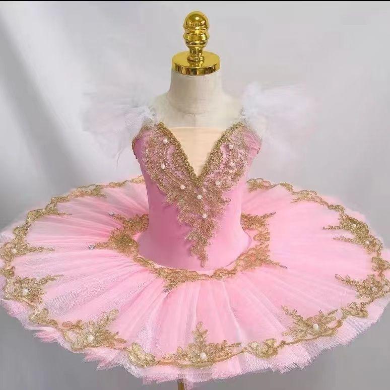 Girls' White Swan Ballet Costume: Princess Dancewear Tutu Skirt for Performances