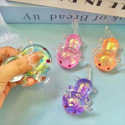Soft Axolotl Fidget Squishes Slow Rising Toy Salamander Maltose Squeeze Sensory Toy for Adults Stress Ball for Anxiety and Focus