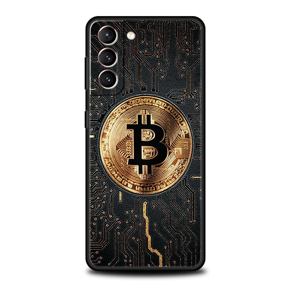 Luxus Bitcoin B Handyhülle für Samsung Galaxy S25 Edge S24 S23 S22 S21 Ultra S20 FE 5G S10 S10E S9 Plus Weiche TPU-Abdeckung