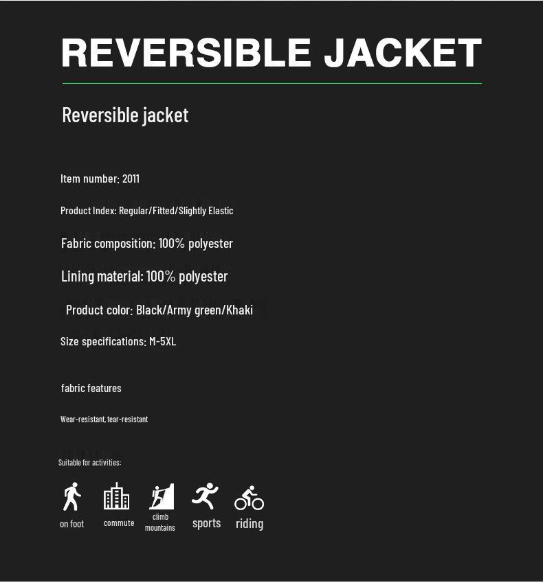 Men's Double-Sided Stand-Up Collar Jacket - Spring/Autumn Trendy Casual Wear