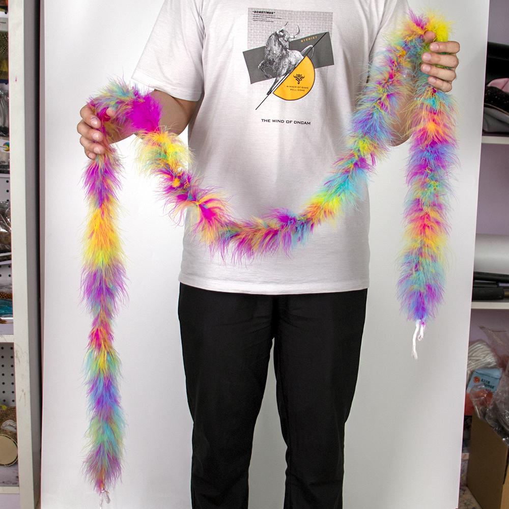Colorful Marabou Turkey Feathers Boa Shawl 13G for Party Wedding Clothes Sewing Christmas Tree Crafts Plume 2 Yard/Pcs