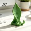 Portable Mobile Support Leaf Shaped Phone Stand, 3D Printed Holder with Double Desktop Hook Support, Creative Hands Free Video Cradle, Artistic Decor