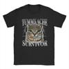 Bauchschmerzen Überlebender Katze Druck Oberteile Lustiger Meme Spruch Katzen Tiere T-Shirt Druck Baumwolle T-Shirts Lässiges Lockeres T-Shirt Unisex