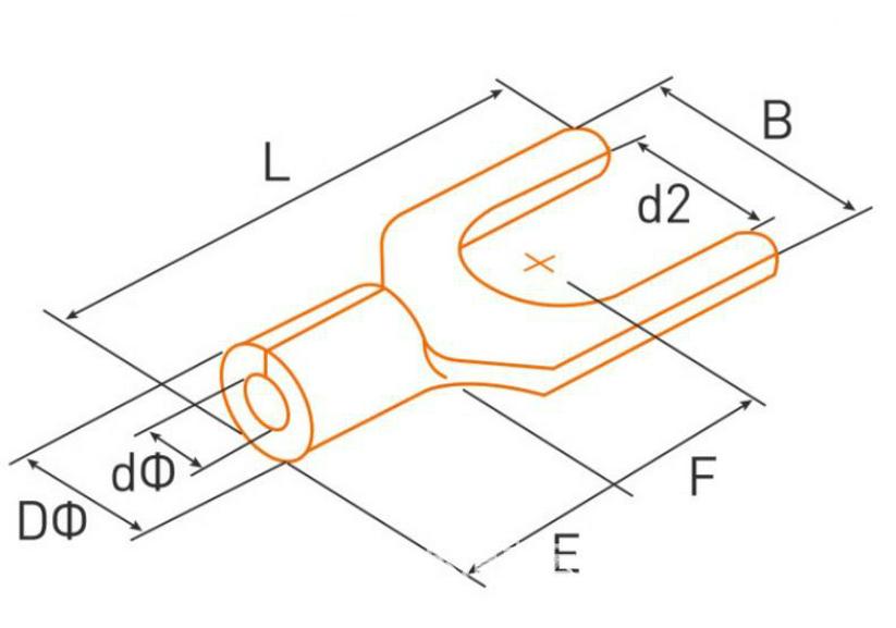 Cold-pressed U-shaped Copper Terminal Connector SNB Fork-type Wire Terminal Lug with Free Invoice