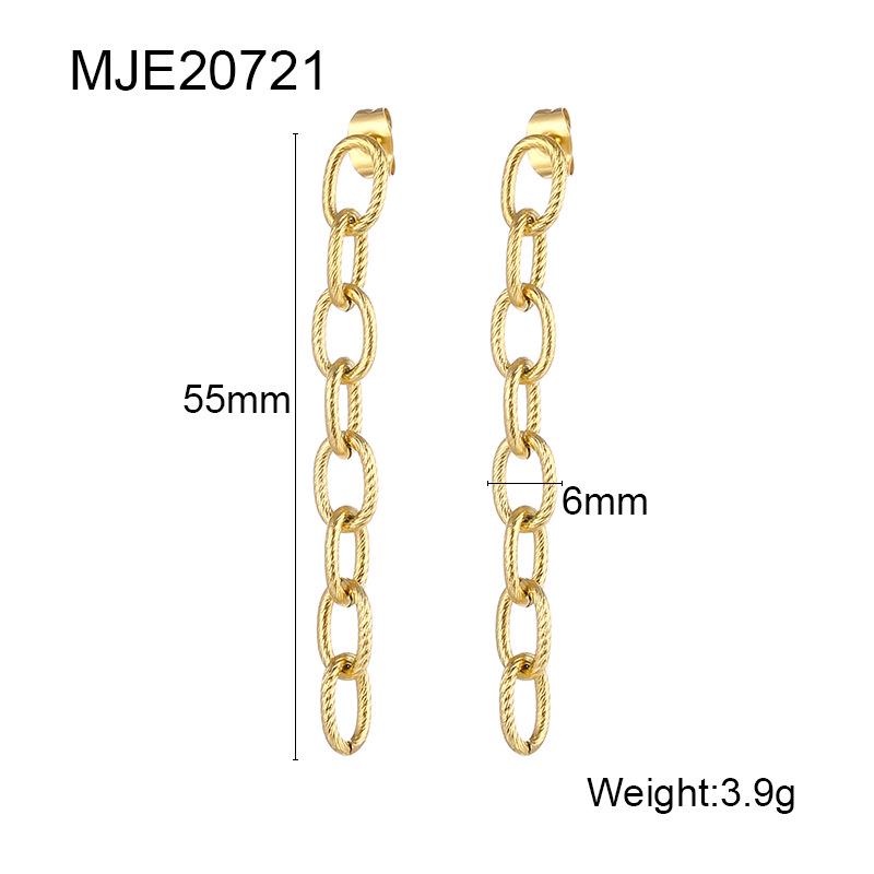 

Винтажные серьги-пусеты с металлической цепочкой: Европейский и американский стиль, простой и универсальный дизайн из нержавеющей стали 18K золотой