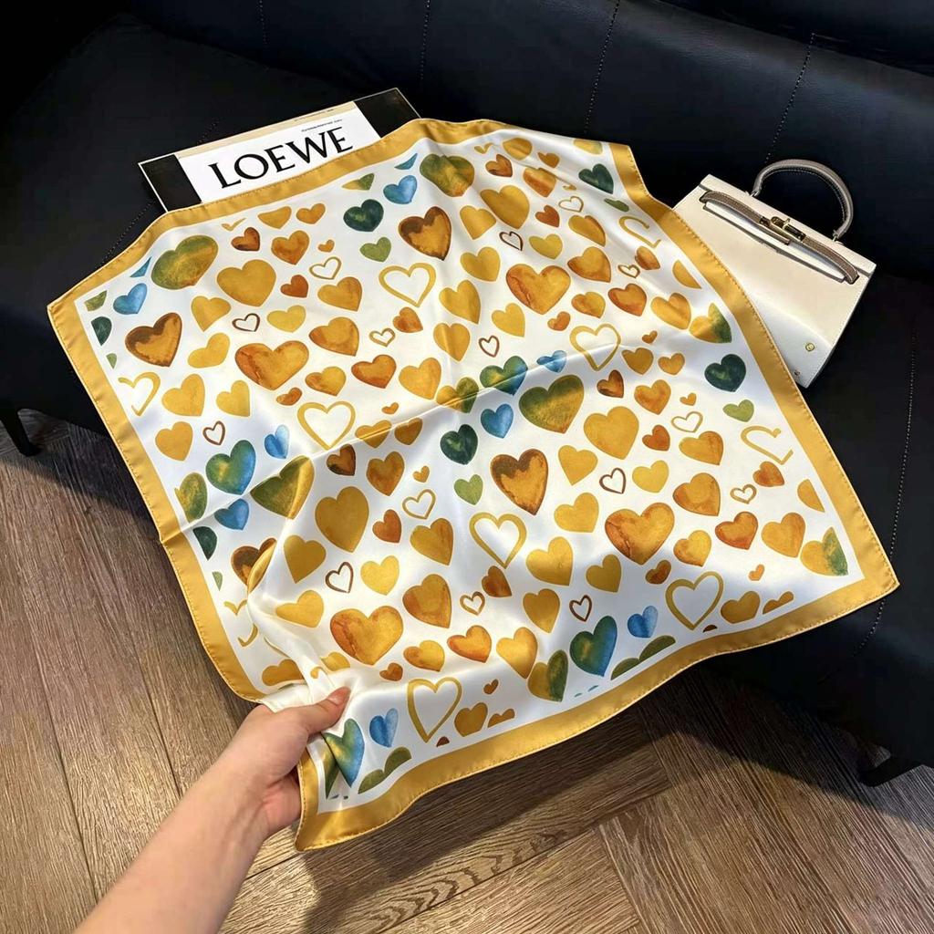 New silk satin 71 * 71 square scarf versatile foreign style simulation silk scarf middle-aged and elderly decorative scarf neck protection silk scarf