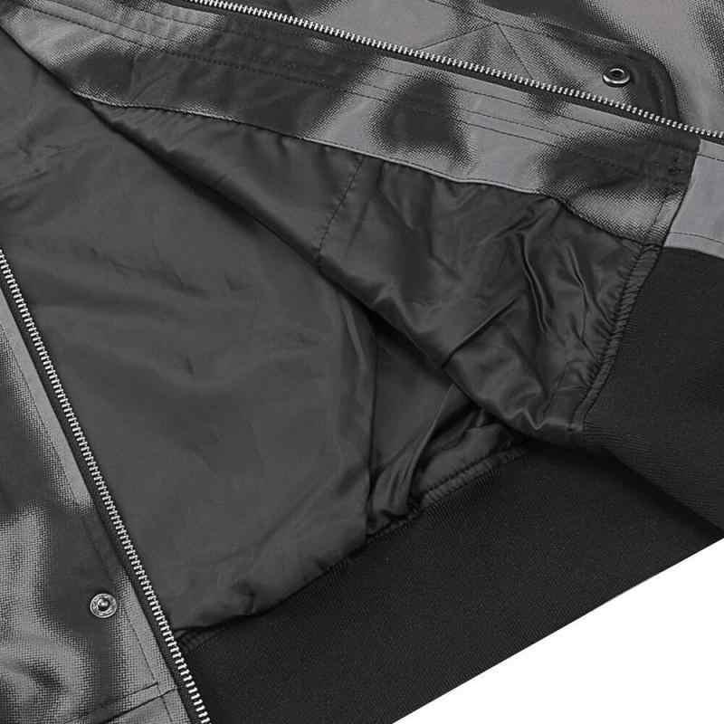 Vans Blur Logo Bomber Woven Sports Zip Fashion Baseball Jacket Men jackets Black Gray VN000J1SDKF