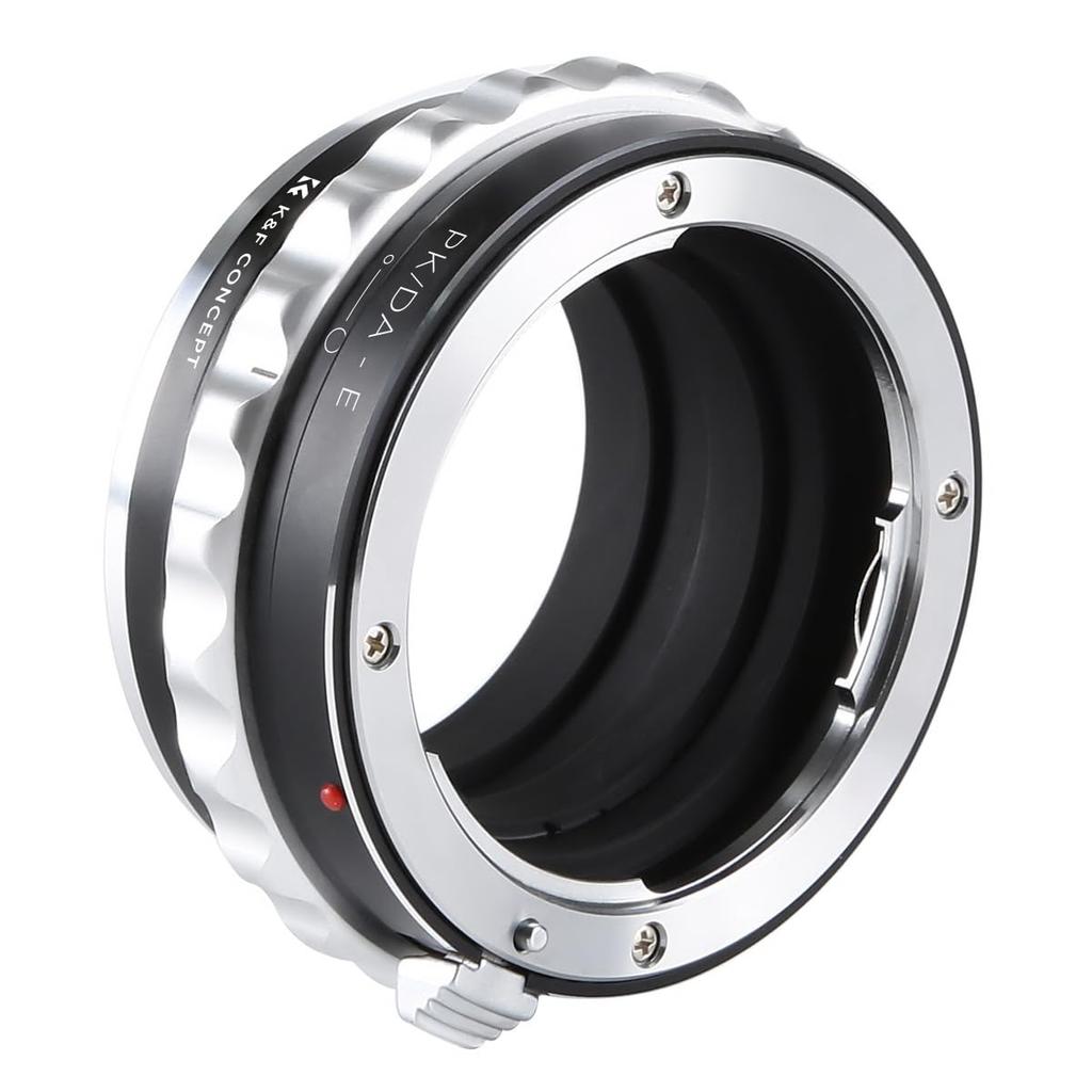 K&F CONCEPT Mount Adapter for Pentax K-mount DA lenses, compatible with Sony E-mount NEX cameras. High-precision PK/DA-E mount conversion ring. Achiev
