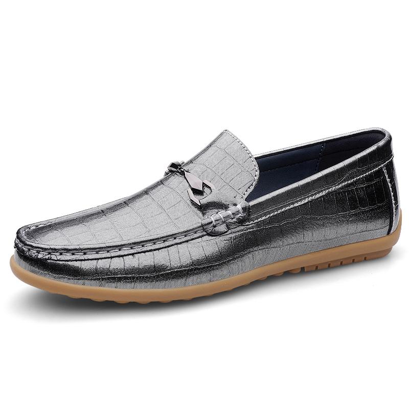 Fashion Mens Business Casual Shoes Handmade Leather Slip on Footwear Leisure Male Loafers Non-Slip Driving Shoes Comfy Moccasins