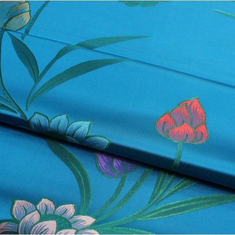 

100x75cm Chinese Silk Brocade Jacquard Weave Fabric Mongolia Robe Cloth for DIY Bag Book Cover Performance Clothes 75X100CM