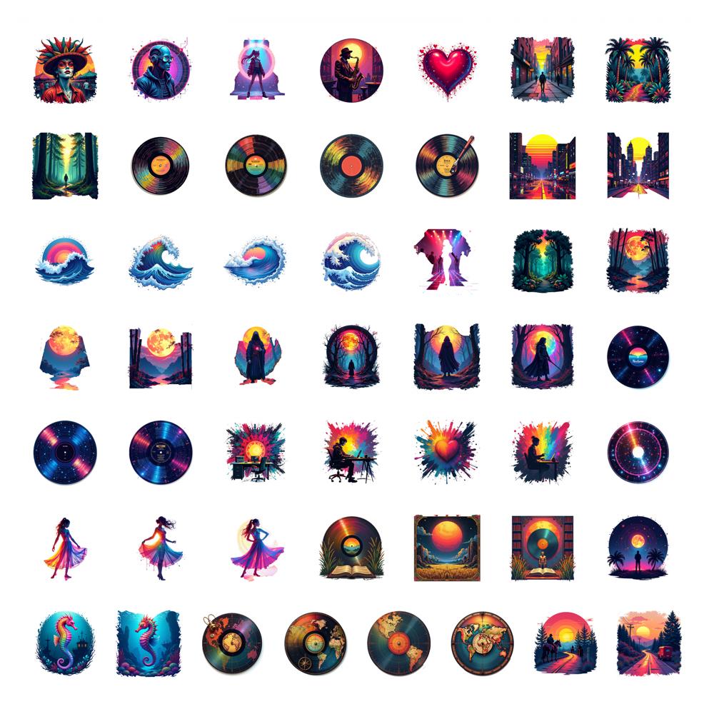 

50pcs Stickers Sticker Pack Stickers For Suitcase Fridge Phone Luggage Laptop Guitar Car Sticker Laptop DIY