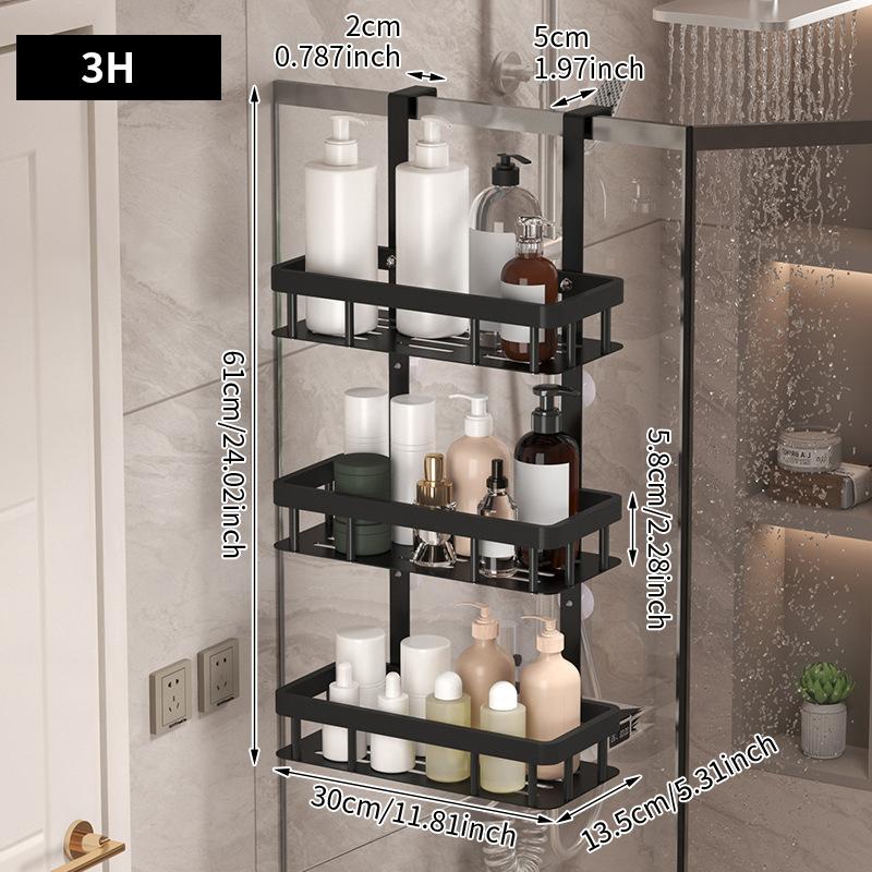 1PC Carbon Steel Thick Storage Hanging Basket Bathroom Shelf Behind The Door Shelf Tidy Multi Layer Bathroom Two/Three Layers