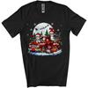 Personalisierte American Shorthair Katze auf Pickup-Truck Rot kariert, Tolle Zwergkatze Weihnachtsgruppe Unisex T-Shirt