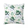 Christmas Snowman Green Tree Pattern Pillowcase Printed Cushion Cover Decorative Throw Pillow Case Cover Living Room Zipper