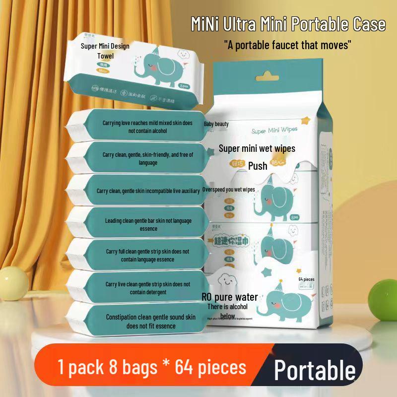 

**Компактные одноразовые детские салфетки**: Портативные салфетки для рук и рта**