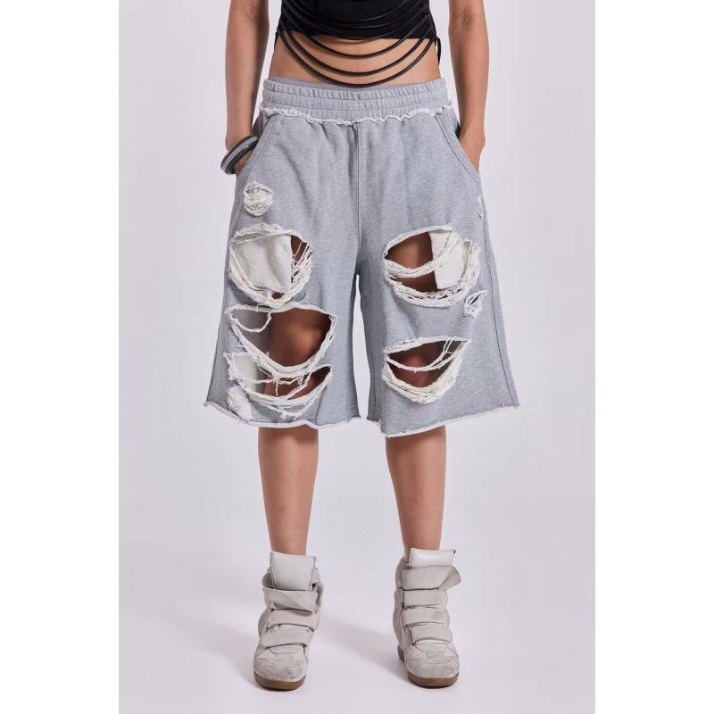 Framont Fashion House JADE trendy casual broek straat hip hop gescheurd design wijde pijp joggingbroek L