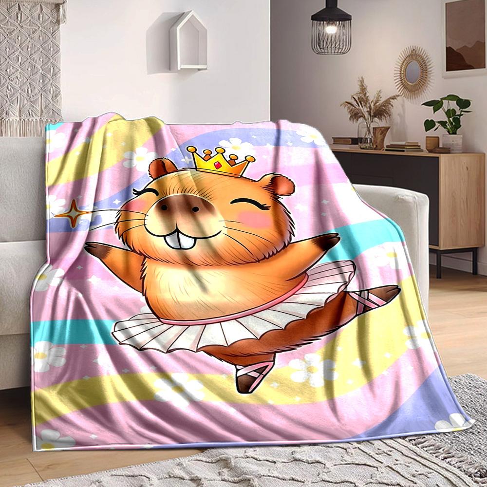 

1pc Ballet Capybara Blanket - Perfect Gift for Birthdays, Christmas & Halloween- Soft, Warm & Versatile yy250909176 75x90cm