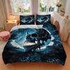 3pcs Moon Skull Bedding Set, Includes Without Pillow Inserts, Soft Comfortable Bedding Set,All-Season Use A0924060