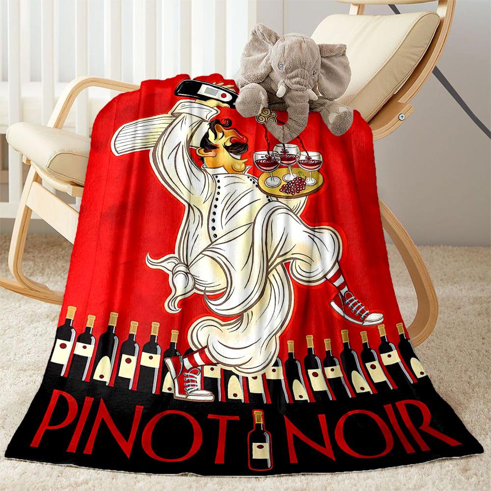 Chef Wine Blanket Ultra-Soft Suitable for Seaside Couch Chair Four Seasons Multipurpose Warmthful Decor Perfect Gift for Relatives and Friends