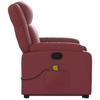 Massage Recliner with Rising Assistance Burgundy Artificial Leather