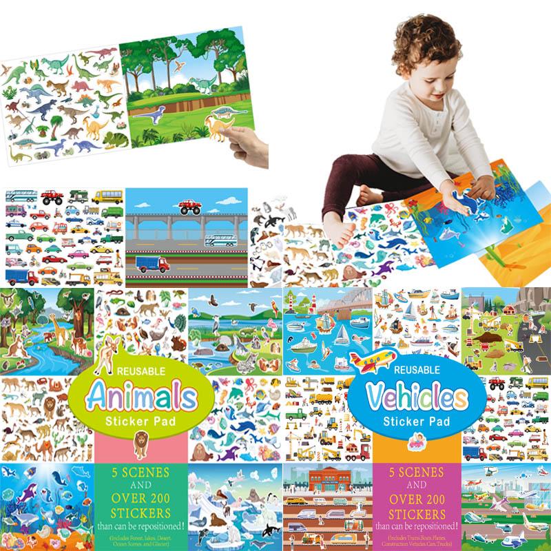 High-Quality Over High-Quality 200Pcs High-Quality Children High-Quality Scenes High-Quality Stickers High-Quality Reusable Self-assembly
