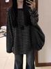 Women's Casual Knit Striped Long-Sleeve T-Shirt For Autumn And Winter