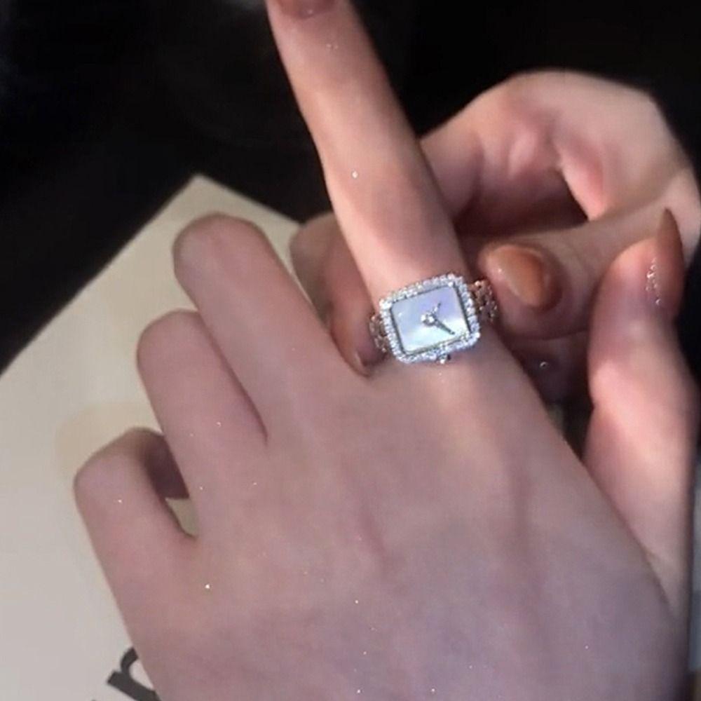 Gift Niche Design Ins Style Rhinestone Women Ring Fashion Jewelry Korean Style Ring Vintage Ring