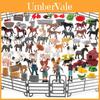 Conjunto de Modelos de Animais de Fazenda Figura de Animal de Fazenda e Vegetais de PVC Brinquedo Para Brincar e Decoração Infantil