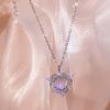 Moonstone Love Heart Pendant Necklaces For Women Men Shiny Crystal Temperament Necklace Party Jewelry Gift