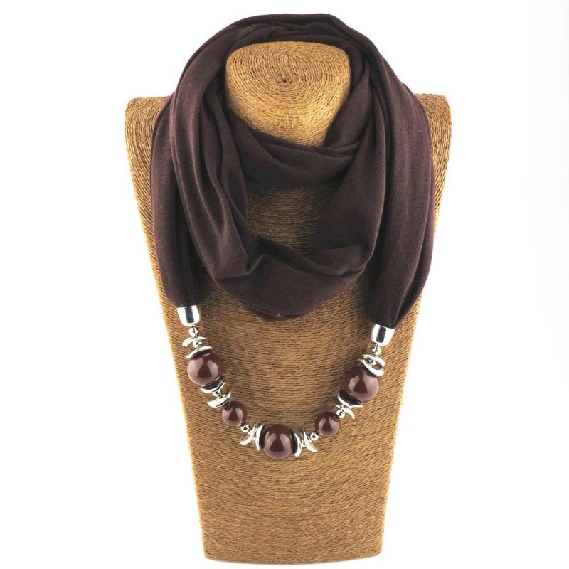1Pc 9 Colors Ethnic Unique Scarf Necklaces Resin Pendant Neckerchief Statement Women Bohemia Necklace