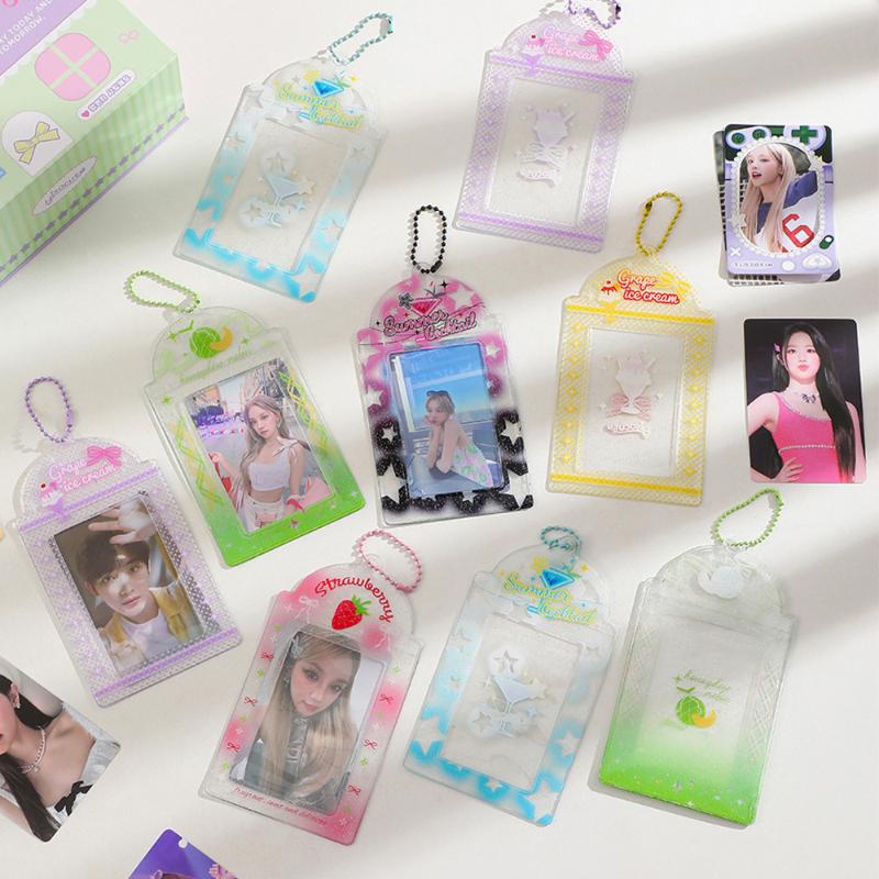 Cool Summer Series Photo Card Holder Cute Cherry Smoothies Picture Frame Cartoon Ice Cream Card Sleeves for Kpop Idol Card New