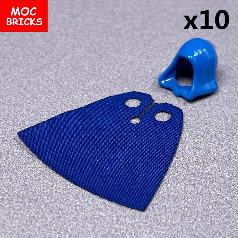 10sets MOC Blocks Cape Hood Folded Down Helmet 15428 30381 Ideal For 4cm Figures Construction Bricks Playthings Children's Dolls Gifts