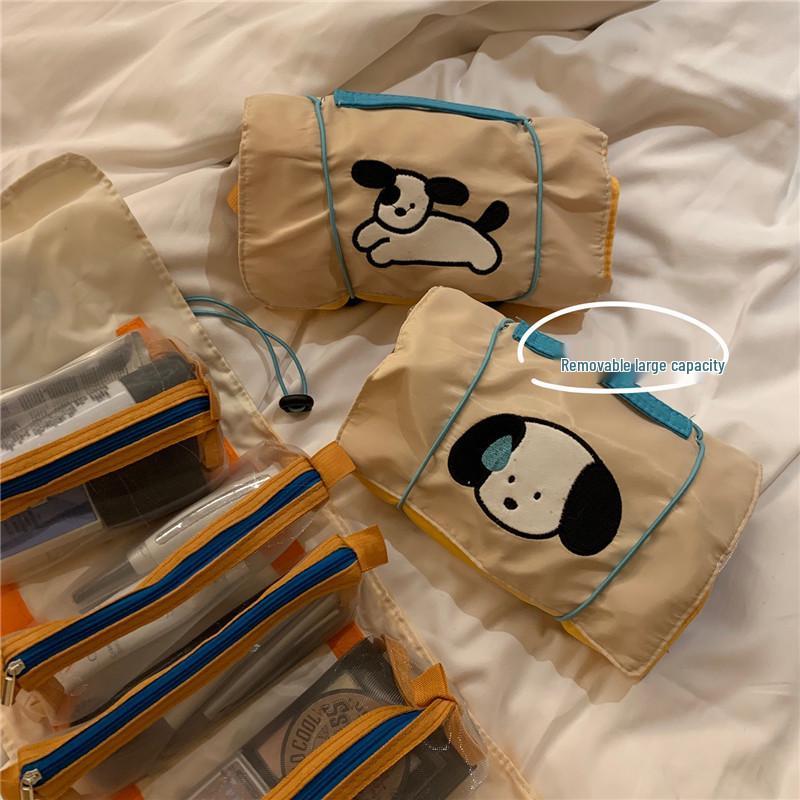 Original Design Puppy Large 4-in-1 Travel Makeup Bag with Detachable Mesh Storage