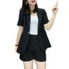 Women's 2 Piece Blazer Outfits Casual Short Sleeve Open Front Blazer And Shorts Set