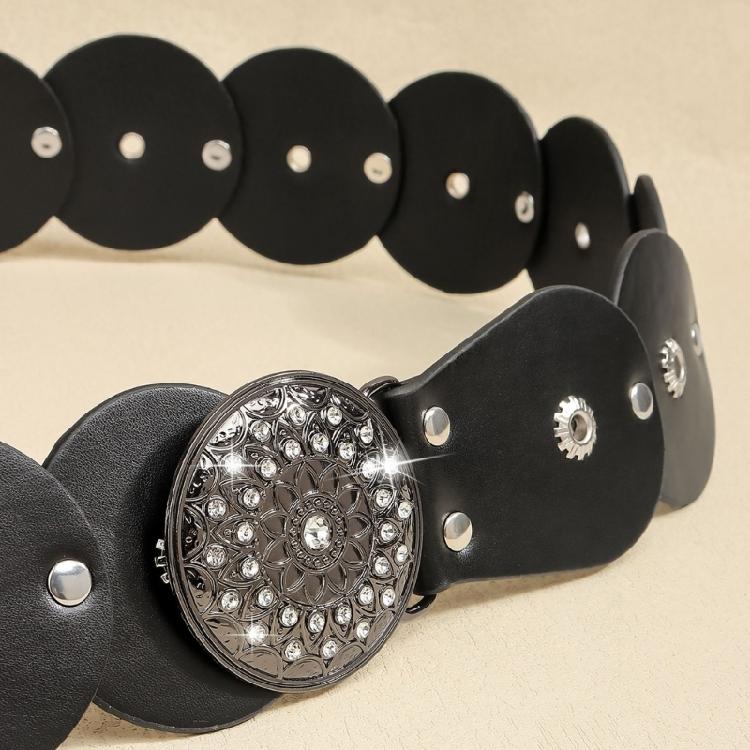 Premium PU Rivets Waist Strap Adjustable 90-110cm For Daily Wear And Special Occasion Ensembles