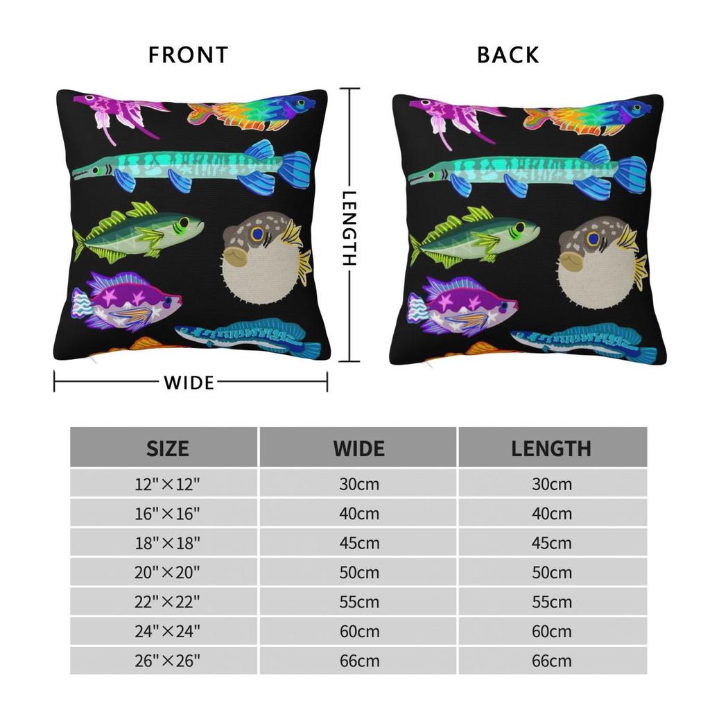 Vintage Fisch Forelle Kissenbezug Cartoon Fische Lustiger Kissenbezug Weiches Muster Kissenbezug Kissenbezüge für Sofa Auto Heimdekoration